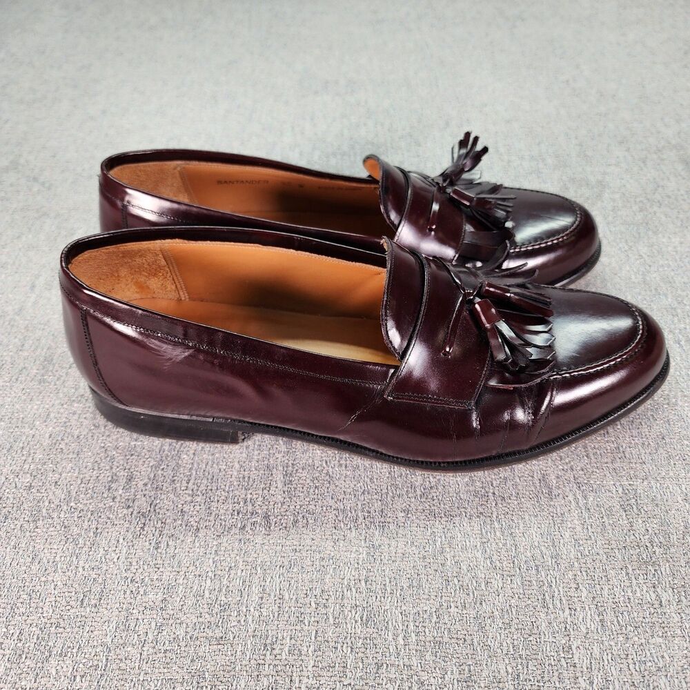 Mezlan Shoes Mens Size 9.5 W Santander Cordovan Burgundy  Leather Tassel